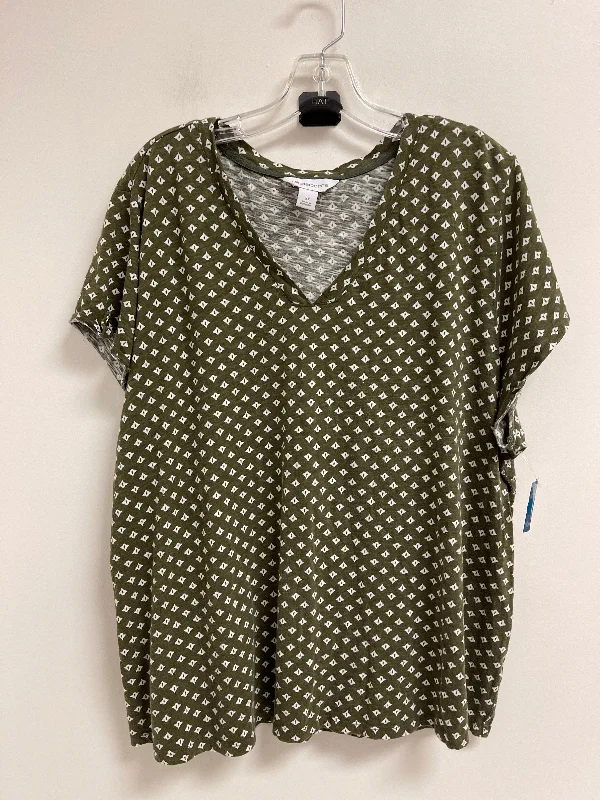 Top Short Sleeve By Liz Claiborne In Green, Size: 2x Sophisticated Men's 