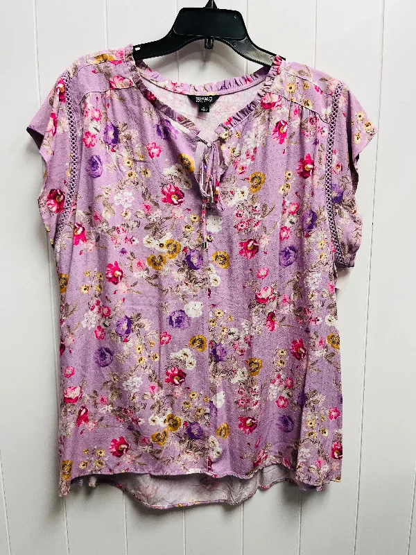 Top Short Sleeve By Buffalo David Bitton In Pink & Purple, Size: Xl Artistic Men's Avant