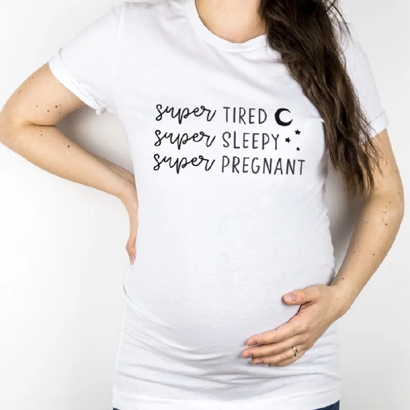 Super Tired Super Pregnant White T-Shirt Artistic Men's Avant