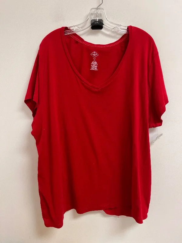 Top Short Sleeve By St Johns Bay In Red, Size: 4x Vintage Men's 1970S Disco