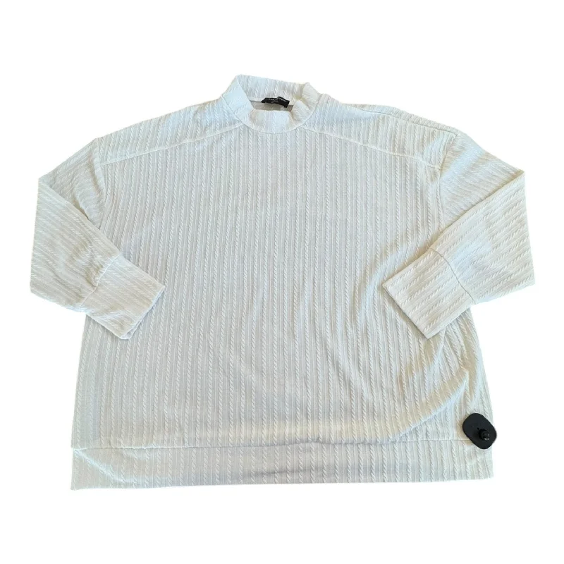 Top Long Sleeve By Lane Bryant In White, Size: 1x Sporty Men's Tennis