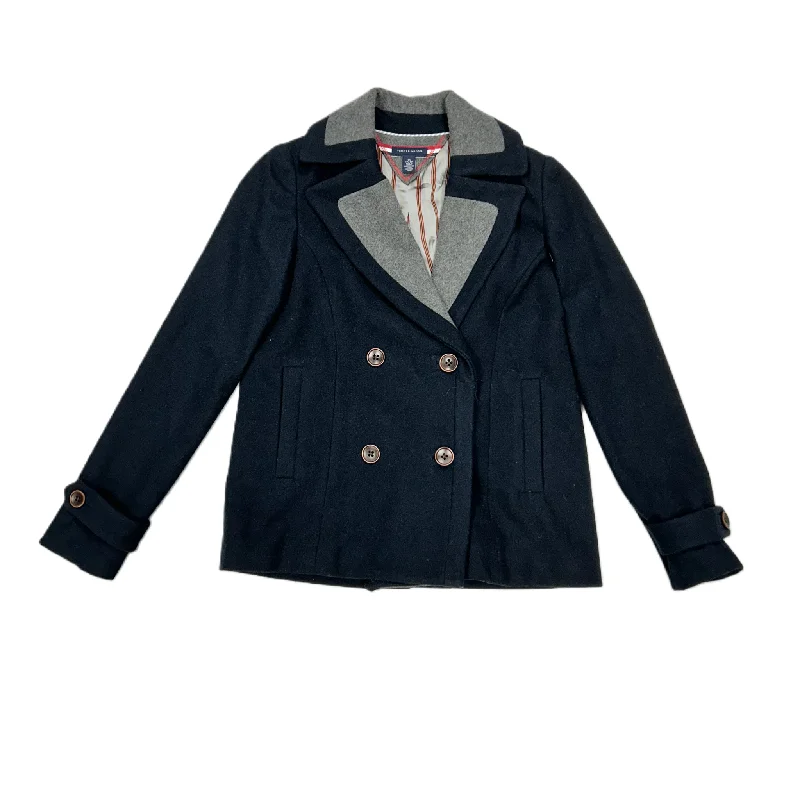 Coat Peacoat By Tommy Hilfiger In Blue & Grey, Size: Xs Practical Men's Multi