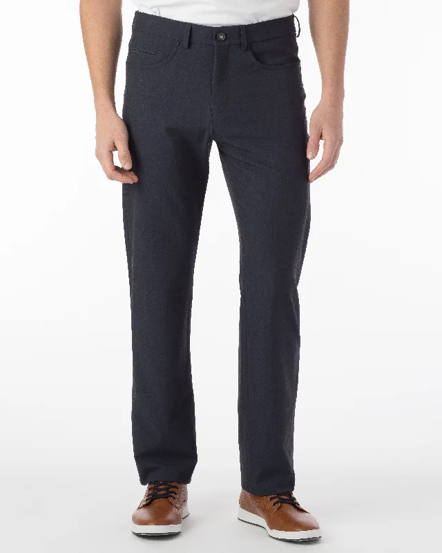 Ballin Pants - Crescent Commuter Bi-Strech Gabardine - Blue Mix Elegant Men's Cashmere