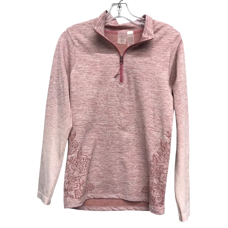 Athletic Top Ls Collar By Calia In Pink, Size:L Artistic Men's Hand