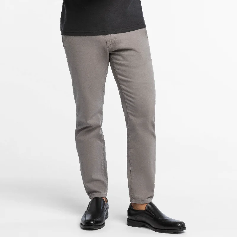 Steel Grey Washed Stretch Chino Gym