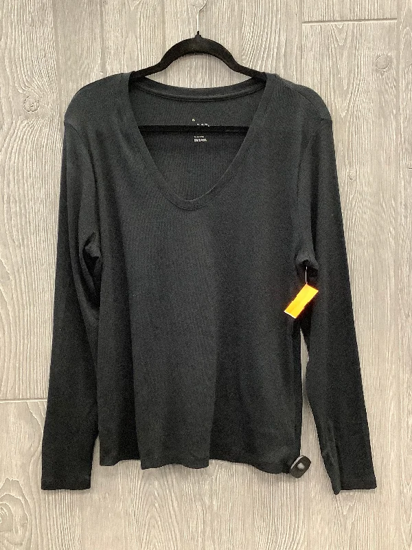 Top Long Sleeve Basic By A New Day In Black, Size: Xl Casual Men's Loose