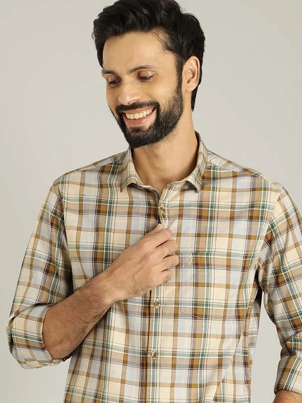 Men Checked Full Sleeve Cotton Shirt Traditional Men's Country