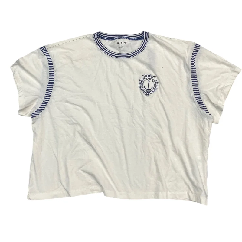 Top Short Sleeve By J. Crew In Blue & Cream, Size: 2x Masculine Men's 