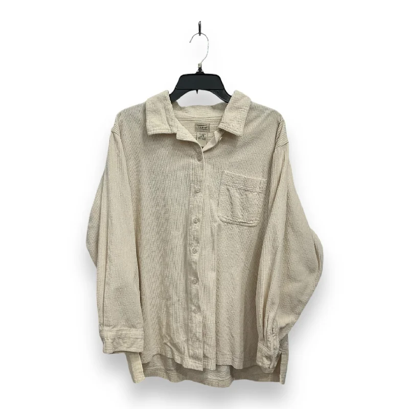 Jacket Shirt By L.l. Bean In Cream, Size: 1x Cool Men's Distressed