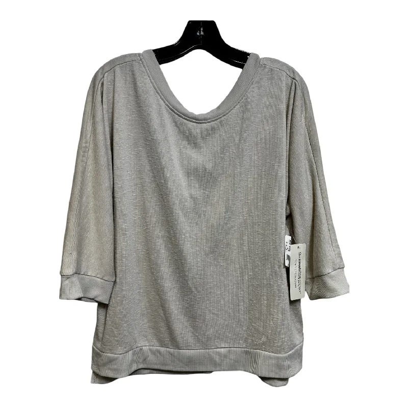 Top Long Sleeve By THE SWEATSHIRT PROJECT In Beige, Size: L Cool Men's Distressed