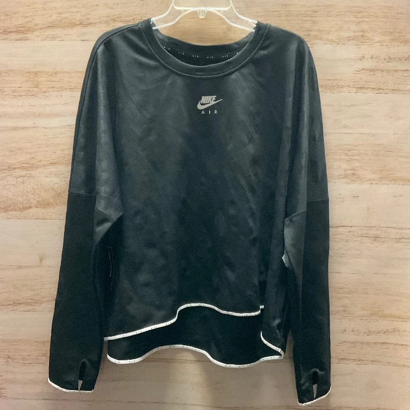 Top Long Sleeve By Nike Apparel In Black, Size: 3x Casual Men's Loose