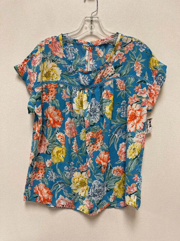 Top Short Sleeve By Workshop In Floral Print, Size: M Stylish Men's Tropical 