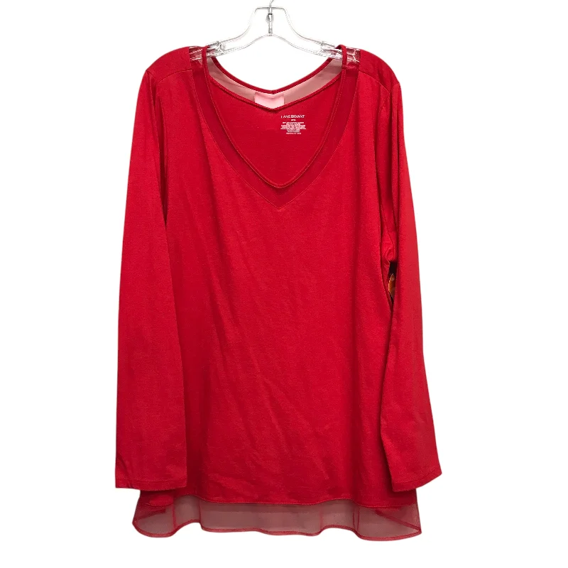 Top Ls By Lane Bryant In Red, Size:3X Athletic Men's High