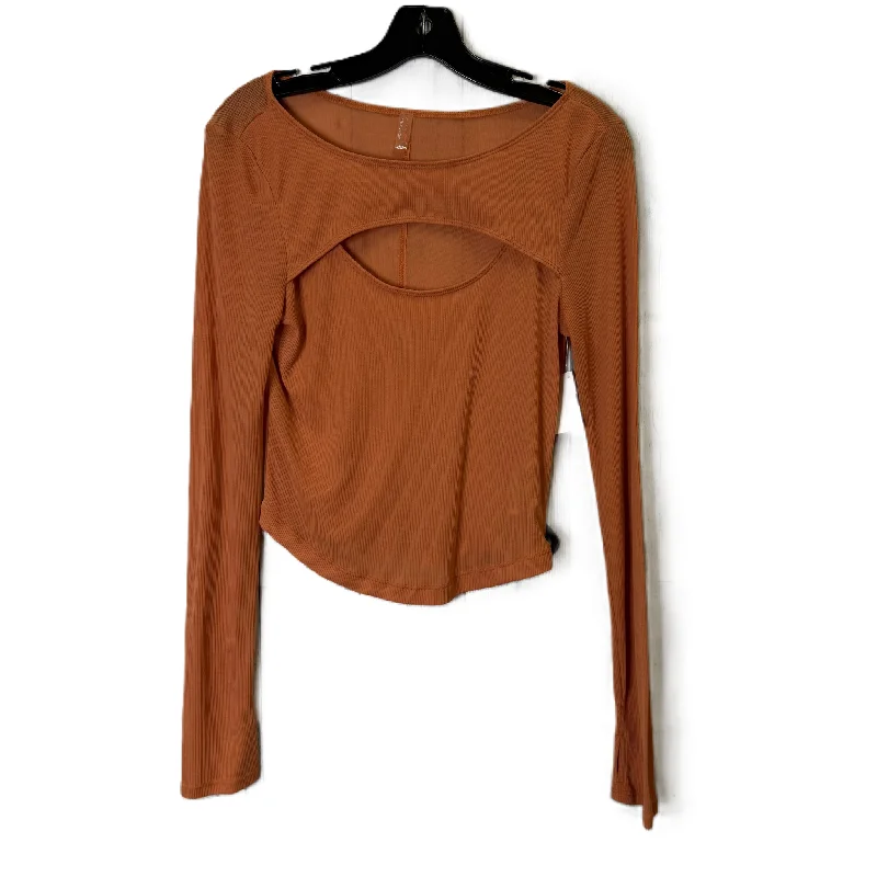 Athletic Top Long Sleeve Crewneck By Free People In Orange, Size: S Tough Men's Tactical