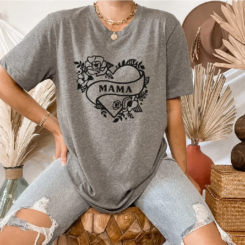 Mama Tattoo Heart T-Shirt Sporty Men's Athleisure 