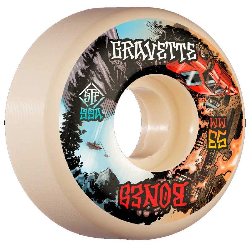 Bones 99a Pro STF V2 Locks Gravette Heaven & Hell 53mm Skateboard Wheels Streetwear Style