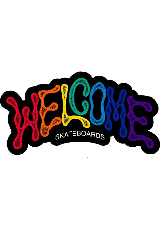 Welcome Droop Die-Cut Rainbow Sticker Streetwear Style