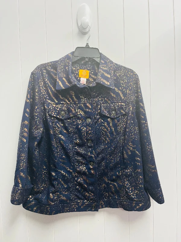 Jacket Shirt By Ruby Rd In Navy, Size: Xl Monochromatic Office Style