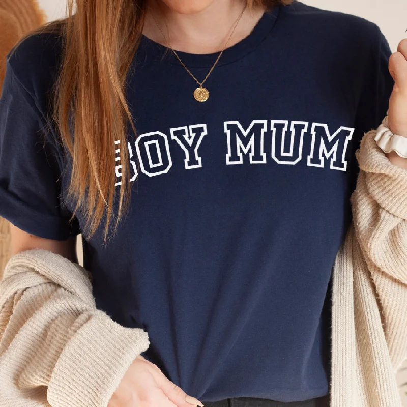 Boy Mum Harvard College T-Shirt Cool Men's Distressed