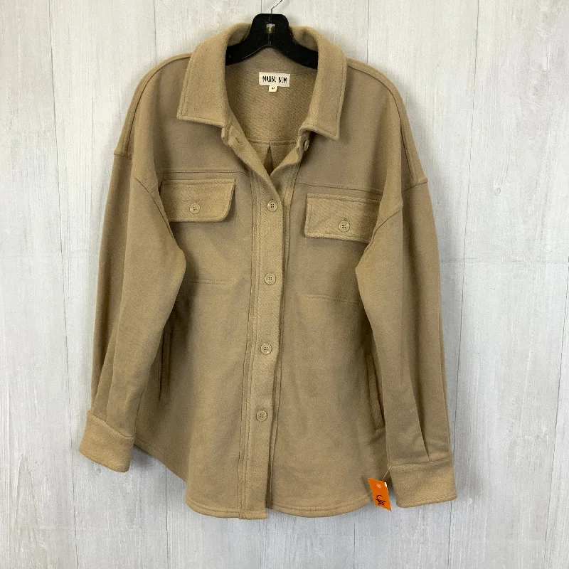 Jacket Shirt By Clothes Mentor In Tan, Size: M Elegant Men's Formal 