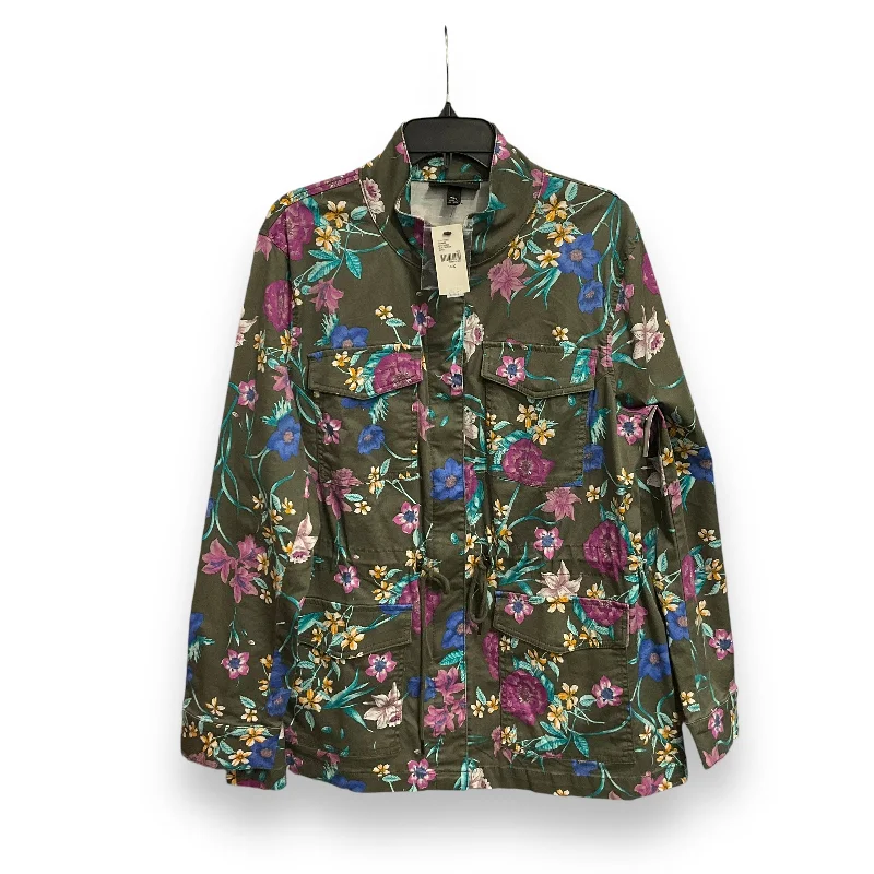 Jacket Utility By Lane Bryant In Floral Print, Size: 1x Sophisticated Men's French