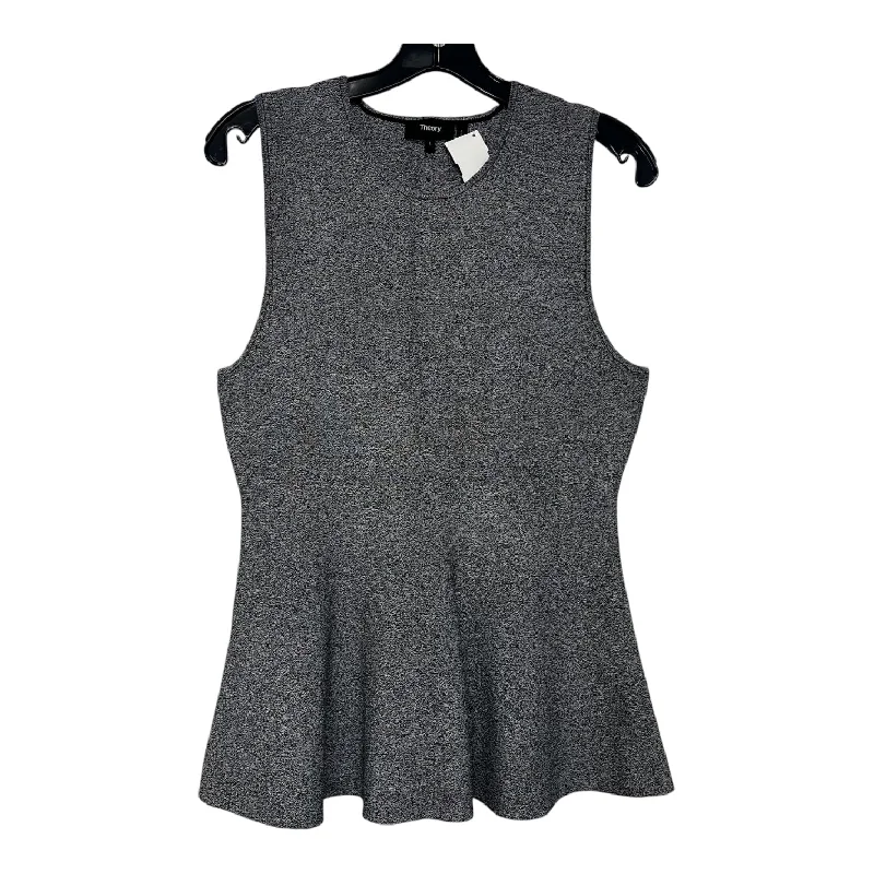 Top Sleeveless By Theory In Charcoal, Size: L Unique Men's Upcycled