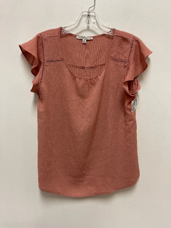 Top Short Sleeve By Haute Monde In Pink, Size: M Trendy Men's Scandinavian