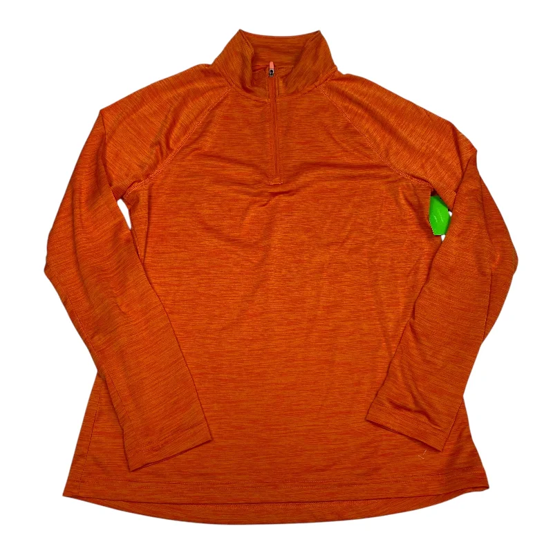 Athletic Top Long Sleeve Collar By Charles River In Orange, Size: S Athletic Men's Compression