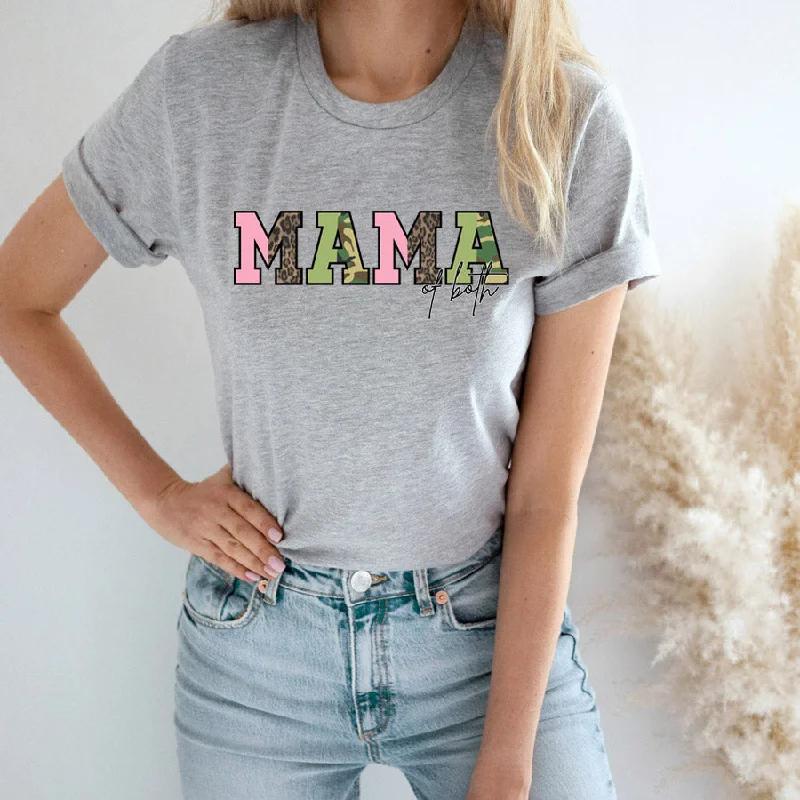 Mama Of Both Pink & Camo T-Shirt Polished Men's Silk