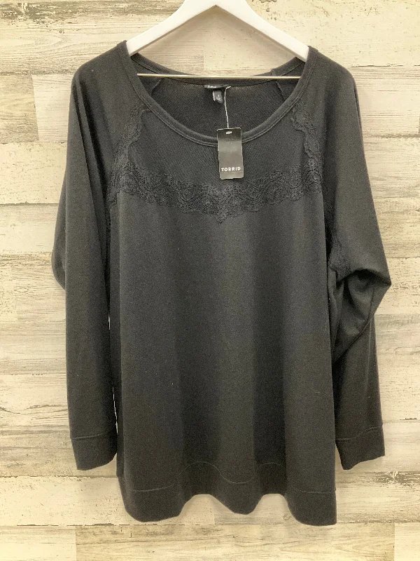 Top Long Sleeve By Torrid In Black, Size: 3x Cool Men's Distressed