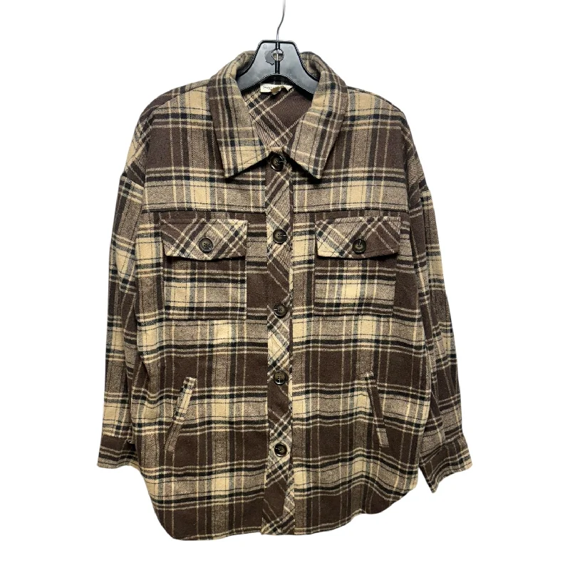 Jacket Shirt By Main Strip In Plaid Pattern, Size: S Vintage Men's 1970S Disco