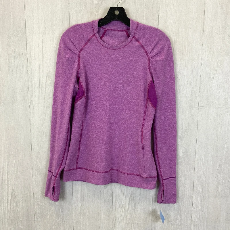 Athletic Top Long Sleeve Crewneck By Lululemon In Purple, Size: 6 Laid