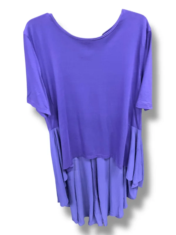 Tunic Short Sleeve By New York And Co In Purple, Size: 2x Gym