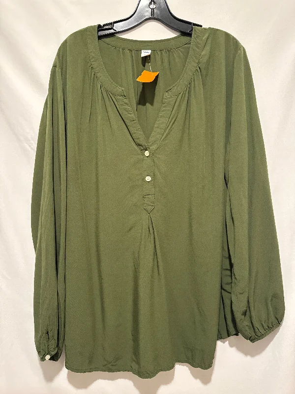 Top Long Sleeve By Old Navy In Green, Size: Xxl British Gentleman Style