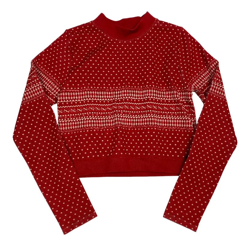 Athletic Top Long Sleeve Crewneck By Fabletics In Red, Size: L Laid