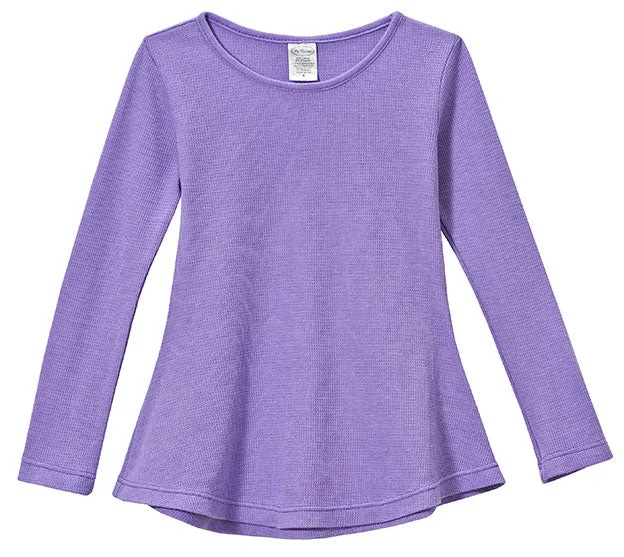 Girls Soft & Cozy Thermal Long Sleeve Tunic | Deep Purple Artistic Men's Hand