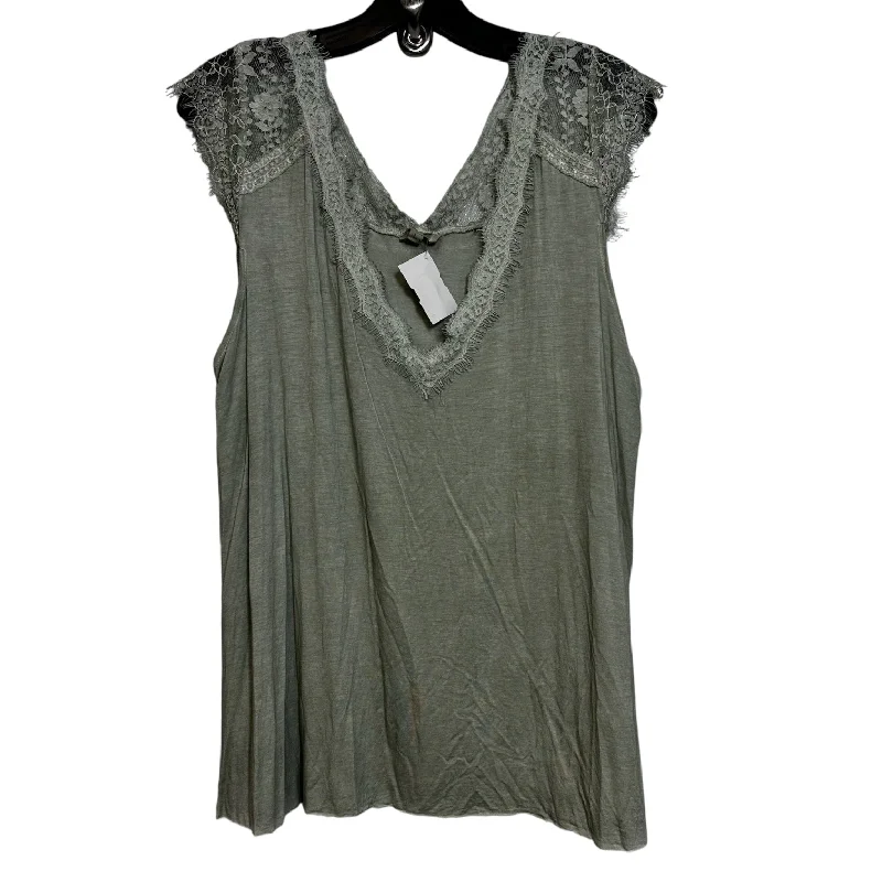 Top Sleeveless By Pol In Green, Size: L Traditional Men's Country