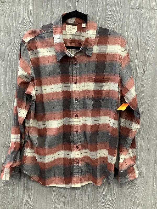 Top Long Sleeve By Weatherproof In Plaid Pattern, Size: Xxl Stylish Men's Neon