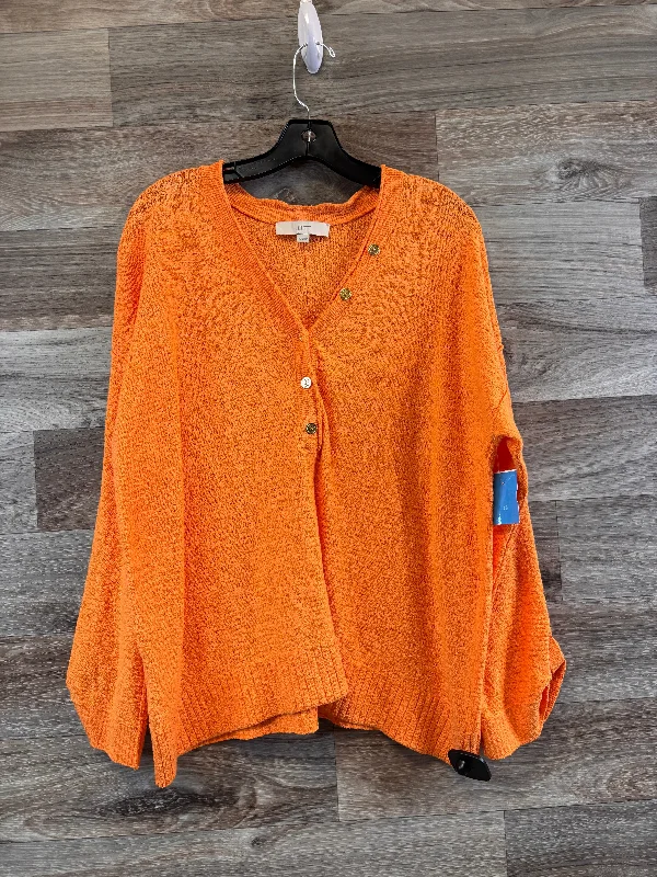 Top Long Sleeve By Loft In Orange, Size: Xl Polished Men's Satin