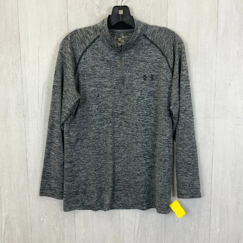 Athletic Top Long Sleeve Collar By Under Armour In Grey, Size: S Stylish Men's Tropical 