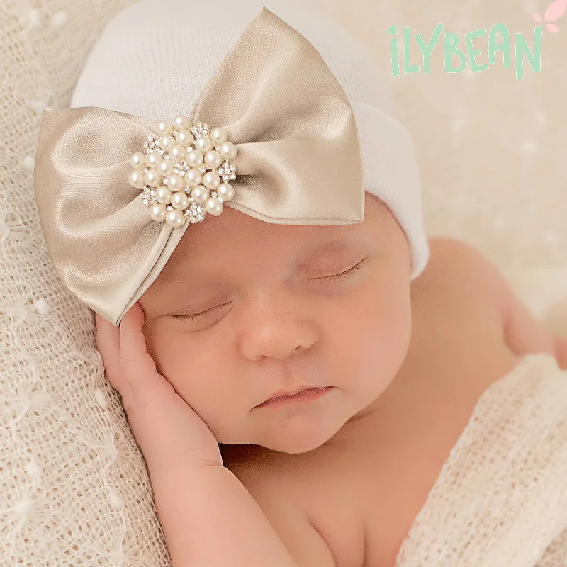 GOLDIE Bow Newborn Girl Hospital Hat Confident Men's High