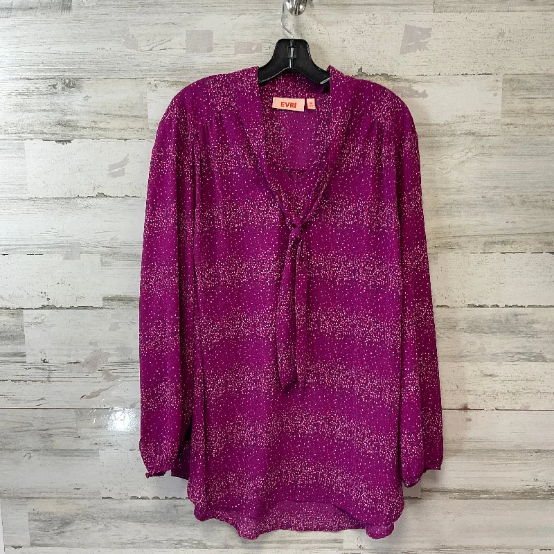 Top Long Sleeve By Evri In Purple, Size: 3x Organic