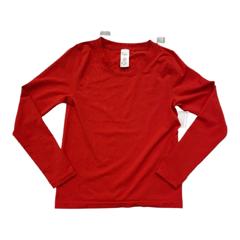 Athletic Top Ls Crewneck By Athleta In Red, Size:L Earthy Men's Sustainable 