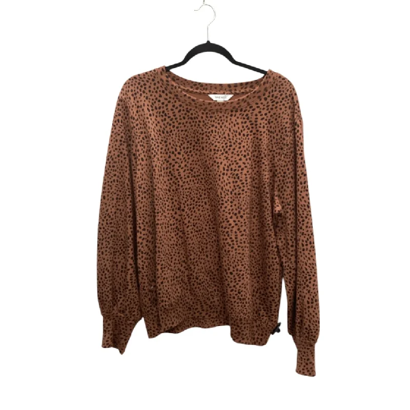 Top Long Sleeve By Nine West In Brown, Size: Xxl Vintage Men's 1970S Disco