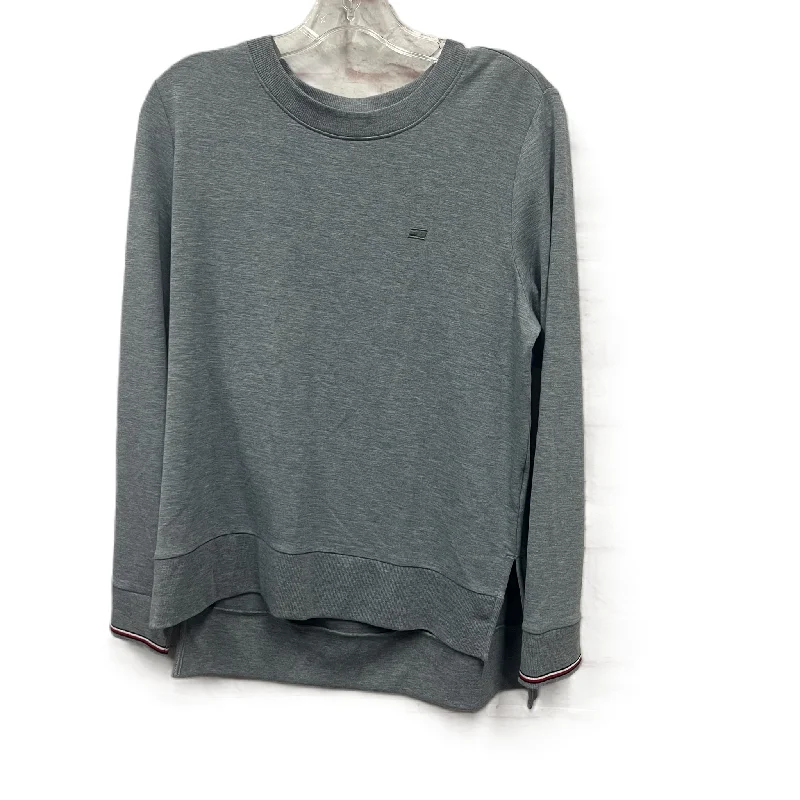 Athletic Top Long Sleeve Crewneck By Tommy Hilfiger In Grey, Size: M Gym