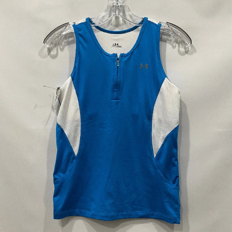 Blue & White Athletic Tank Top Under Armour, Size M Polished Men's Satin