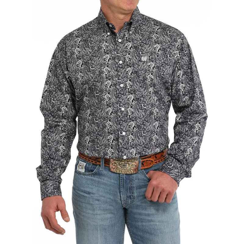 Cinch Men's Multi Color Paisley Long Sleeve Shirt Masculine Men's 