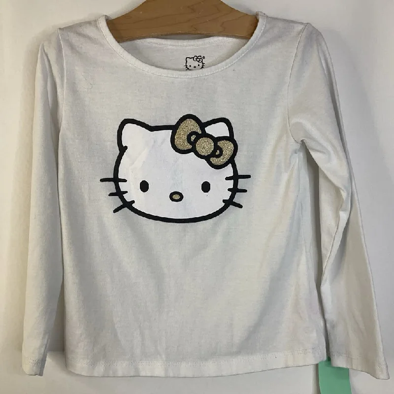 Size 5-6: Hello Kitty White Hello Kitty Face Long Sleeve Shirt Elegant Men's Cashmere