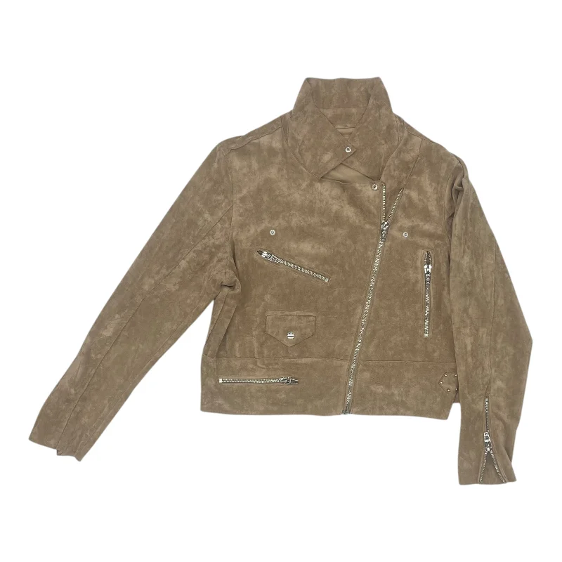 Jacket Moto By Blanknyc In Tan, Size:Xxl British Gentleman Style