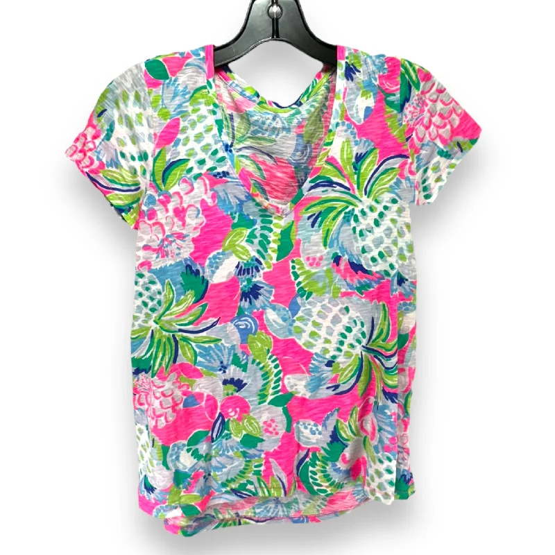 Etta V-Neck Top Designer By Lilly Pulitzer In Multi Tropical Beachy, Size: XS Refined Men's Velvet